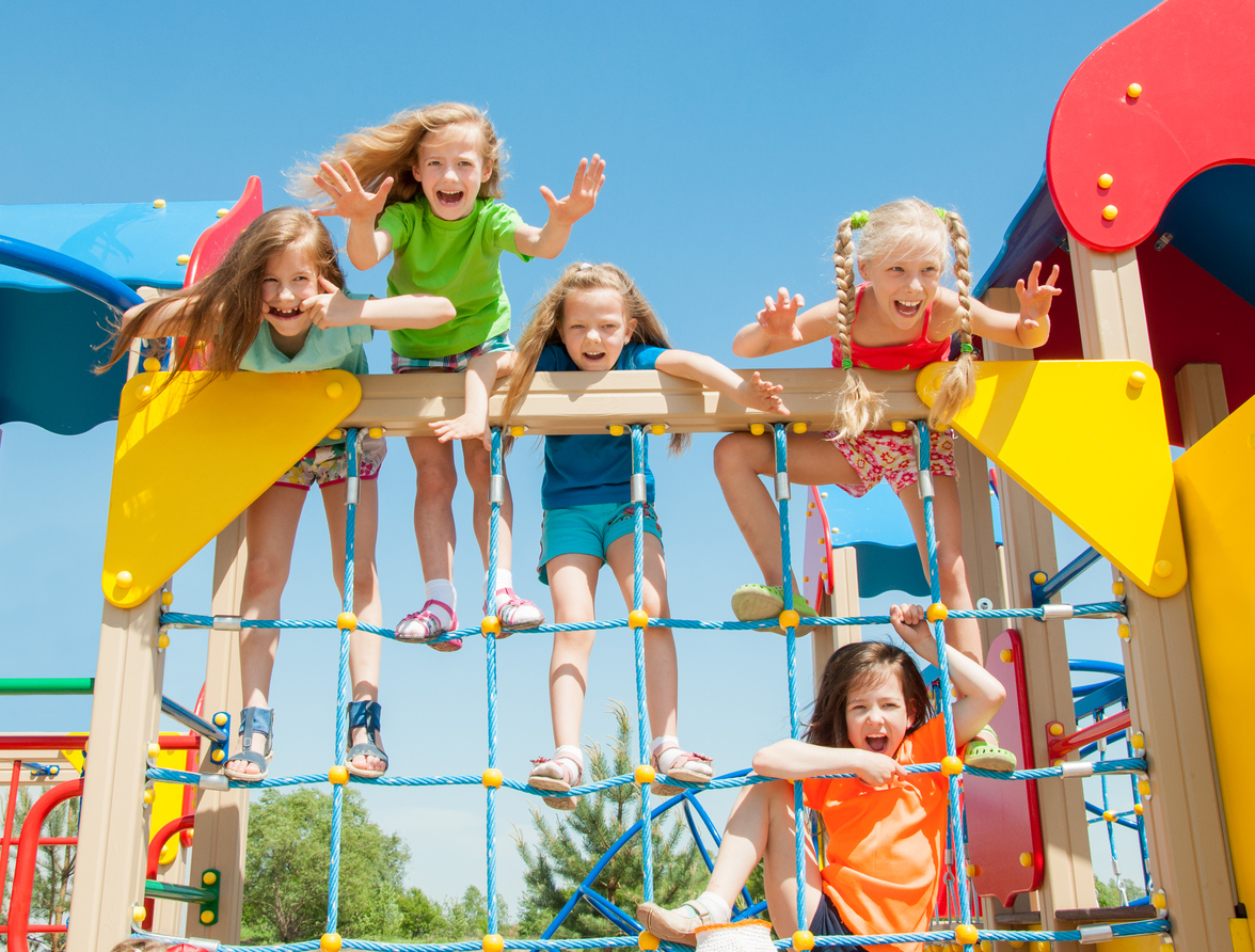Happy children spending time outdoors